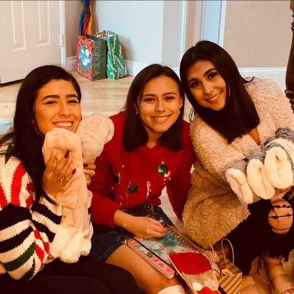 Sherpa Sequin Reindeer Christmas Sweater Pullover - Picture 6 of 8